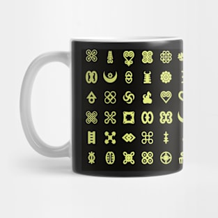 ADINKRA PATTERN - BLACK AND GOLD Mug